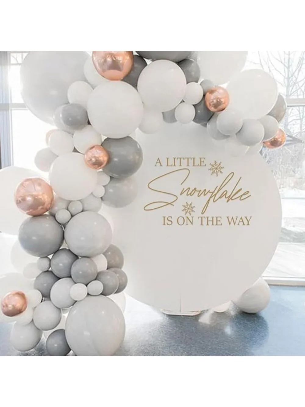 Winter Wonderland Baby Shower Stickers - Snowflake Decor for Balloon Arch